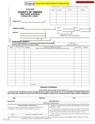 Document preview: Oneida County Voucher Form - Oneida County, New York