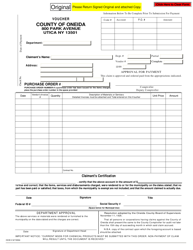 Oneida County Voucher Form - Oneida County, New York