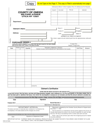 Oneida County Voucher Form - Oneida County, New York, Page 2