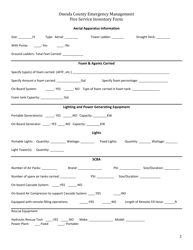 Fire Service Inventory Form - Oneida County, New York, Page 2