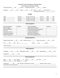 Fire Service Inventory Form - Oneida County, New York, Page 3