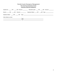 Fire Service Inventory Form - Oneida County, New York, Page 4