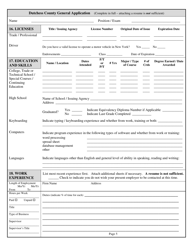 Application for Examination or Employment - Dutchess County, New York, Page 5
