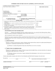 Document preview: Form PL-CR004 Petition for Resentencing/Reduction to Misdemeanor - County of Placer, California