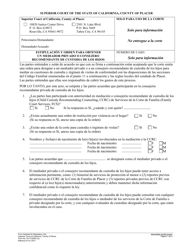 Document preview: Formulario PL-FCS003 Estipulacion Y Orden Para Obtener Un Mediador Privado O Consejero Recomendante De Custodia De Los Hijos - County of Placer, California (Spanish)