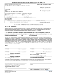 Document preview: Formulario PL-FL017 Orden Judicial Y Acuerdo De Custodia De Los Hijos Y Del Horario De Cuidarlos - County of Placer, California (Spanish)