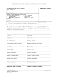 Document preview: Form PL-FCS007 Petition for Confidential Child Custody Mediation - County of Placer, California
