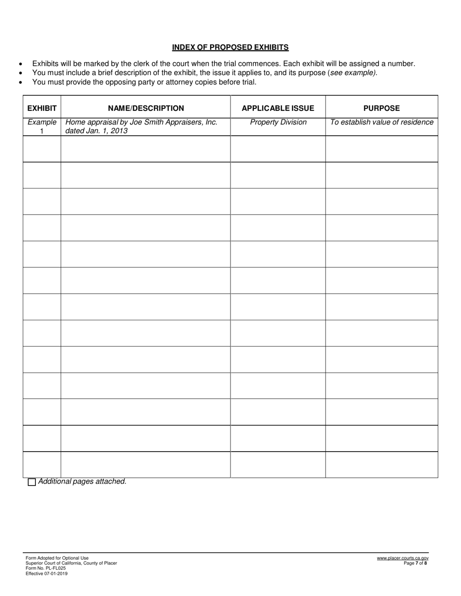 Form PL-FL025 - Fill Out, Sign Online and Download Fillable PDF, County ...