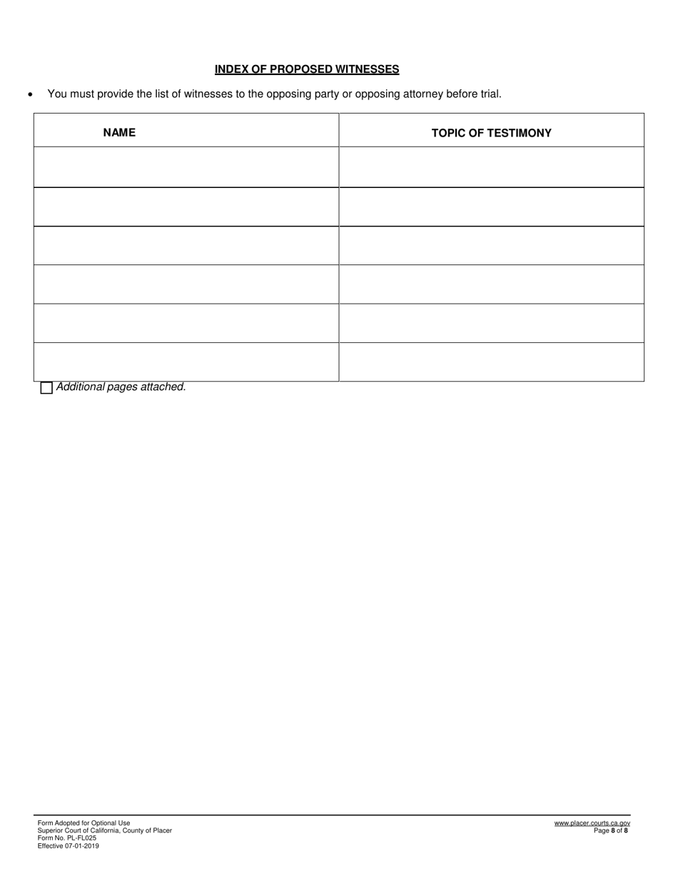 Form PL-FL025 Statement of Issues and Contentions - County of Placer, California, Page 8