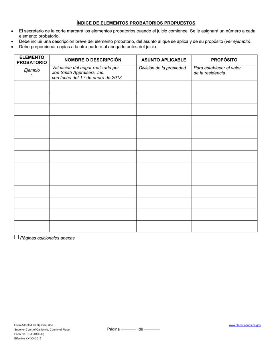 Formulario PL-FL025 Declaracion De Asuntos Y Disputas - County of Placer, California (Spanish), Page 7