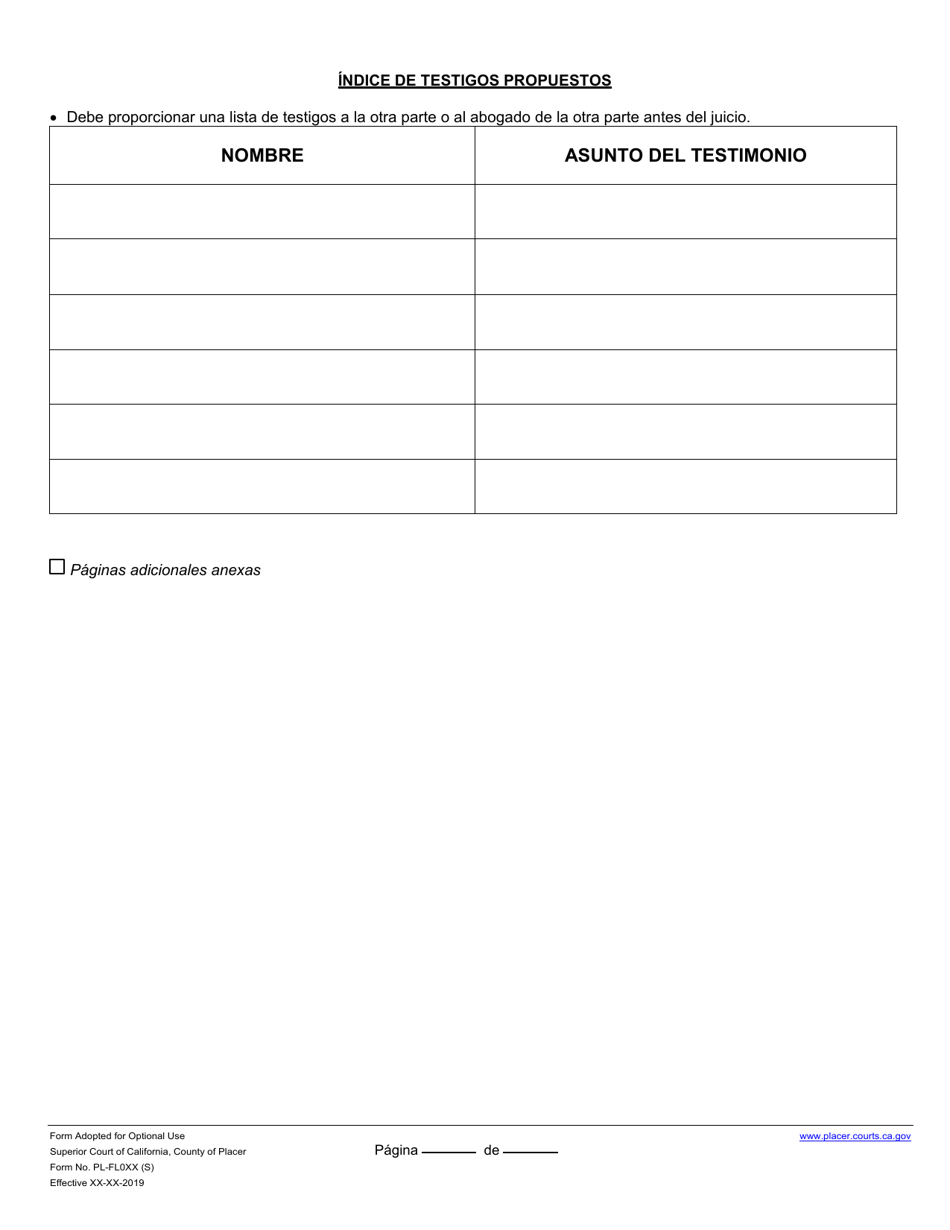 Formulario PL-FL025 Declaracion De Asuntos Y Disputas - County of Placer, California (Spanish), Page 8