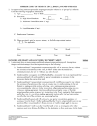 Form PL-CR014 Advisement and Waiver of Right to Counsel (Faretta Waiver) - County of Placer, California, Page 2