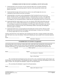 Form PL-CR014 Advisement and Waiver of Right to Counsel (Faretta Waiver) - County of Placer, California, Page 4