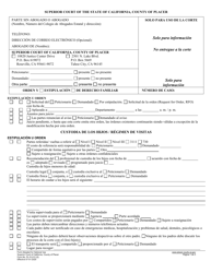 Formulario PL-FL012 Orden Y Estipulacion De Derecho Familiar - County of Placer, California (Spanish)