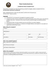 Document preview: Confidential Citizen Complaint Form - County of Placer, California