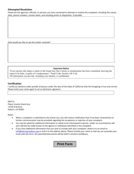 Confidential Citizen Complaint Form - County of Placer, California, Page 2