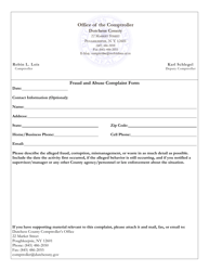Document preview: Fraud and Abuse Complaint Form - Dutchess County, New York