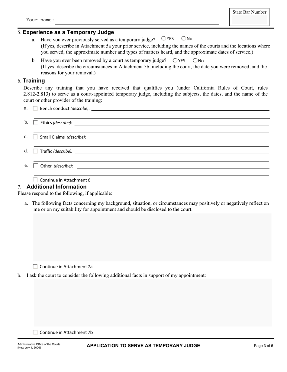 Application to Serve as Temporary Judge - County of Placer, California, Page 3
