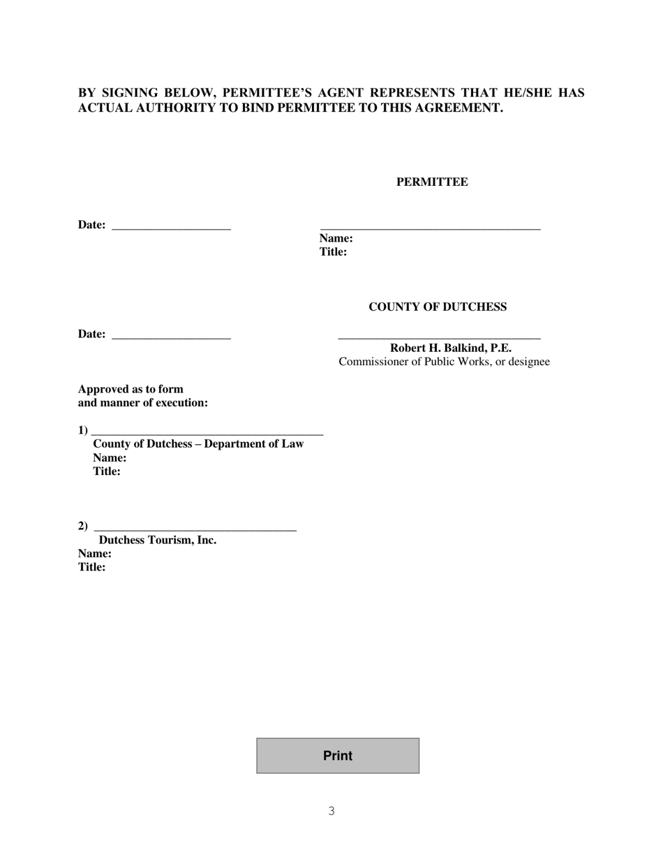Permit for Commercial Photography, Film, and Other Electronic Imaging - Dutchess County, New York, Page 3