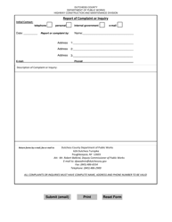 Document preview: Report of Complaint or Inquiry - Dutchess County, New York