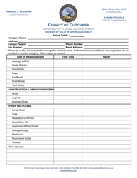 Document preview: Annual Recycling Report Form - Business/General - Dutchess County, New York