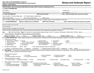 Document preview: Form DOH-61B Illness and Outbreak Report - Putnam County, New York