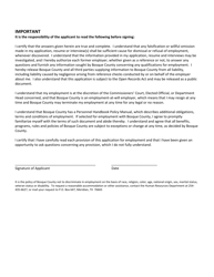 Employment Application - Bosque County, Texas, Page 3