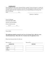 Special Event License Application - Town of LaGgrange, New York, Page 4