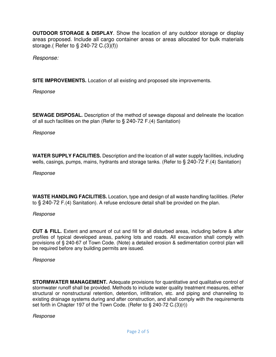 Site Plan Manchester Gateway Hamlet (Mgh) Supplemental Information Form - Town of LaGrange, New York, Page 2