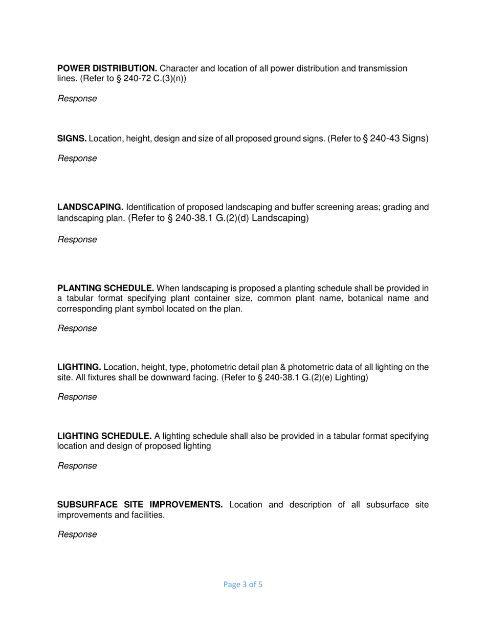 Site Plan Manchester Gateway Hamlet (Mgh) Supplemental Information Form - Town of LaGrange, New York, Page 3