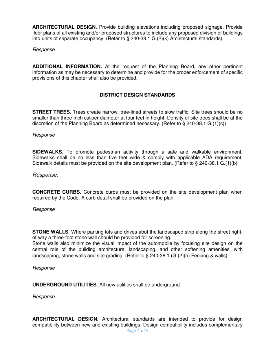 Site Plan Manchester Gateway Hamlet (Mgh) Supplemental Information Form - Town of LaGrange, New York, Page 4