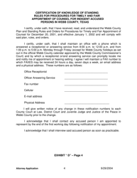 Exhibit D Webb County Application/Affidavit Criminal Felony, Misdemeanor or Juvenile Courts Attorney Appointment List - Webb County, Texas, Page 4