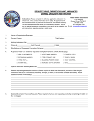 Document preview: Requests for Exemptions and Variances During Drought Restriction - City of Corpus Christi, Texas