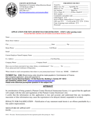 Application for New Journeyman Registration - Step 2 (After Passing Exam) - Putnam County, New York, Page 2