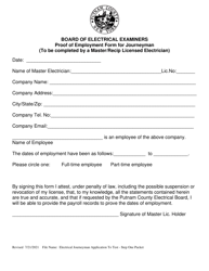 Application to Apply for Electrical Journeyman Exam - Step One - Putnam County, New York, Page 3