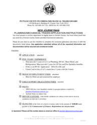 Document preview: New Journeyman Application - Putnam County, New York