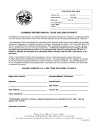 Plumbing and Mechanical Trade Shelving Affidavit - Putnam County, New York, Page 2