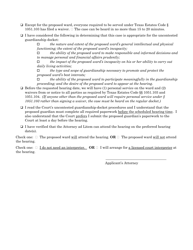 Setting Request Form - Uncontested Guardianship Docket - Grimes Couny, Texas, Page 2