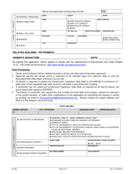Form DE-303 Minor Encroachment Permit Application - Construction - City of Sacramento, California, Page 2