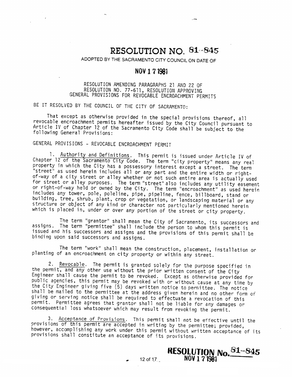 Revocable Permit for Monitoring Well Application - City of Sacramento, California, Page 12