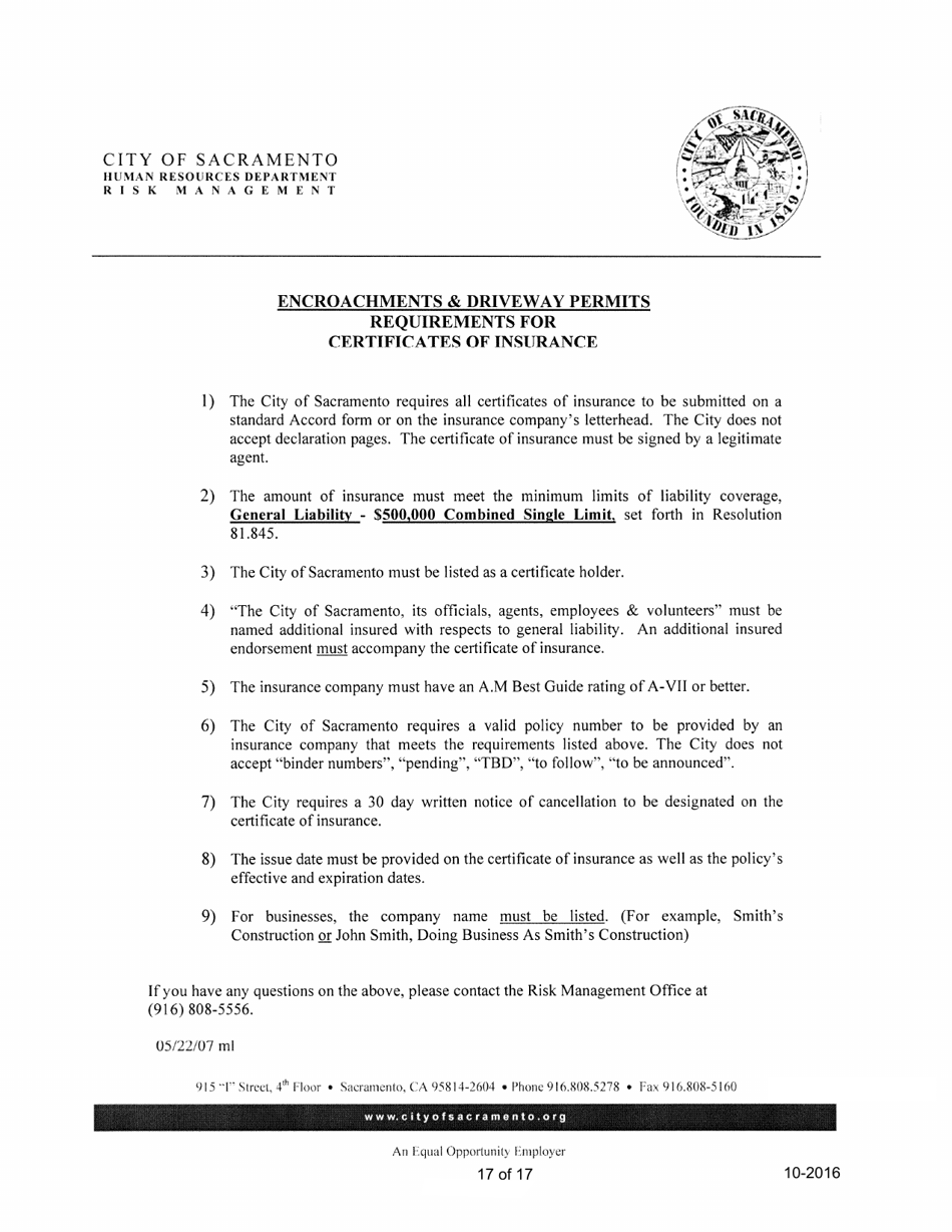 Revocable Permit for Monitoring Well Application - City of Sacramento, California, Page 17