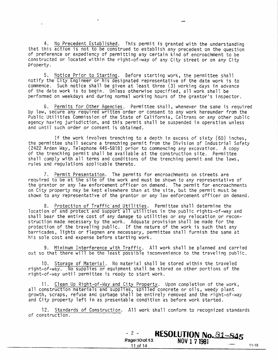 Revocable Permit Application and Permit Form - City of Sacramento, California, Page 11