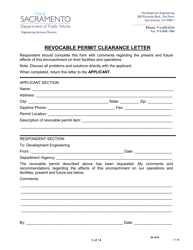 Revocable Permit Application and Permit Form - City of Sacramento, California, Page 5