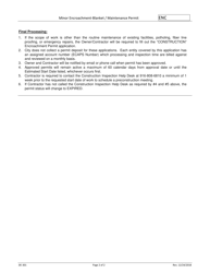 Form DE-301 Blanket/Maintenance Encroachment Permit Application - City of Sacramento, California, Page 2