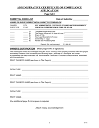 Administrative Certificate of Compliance Application - City of Sacramento, California, Page 2