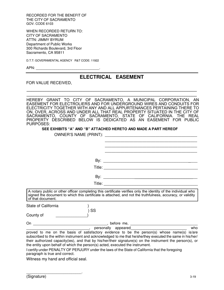 Electrical Easement - City of Sacramento, California, Page 1