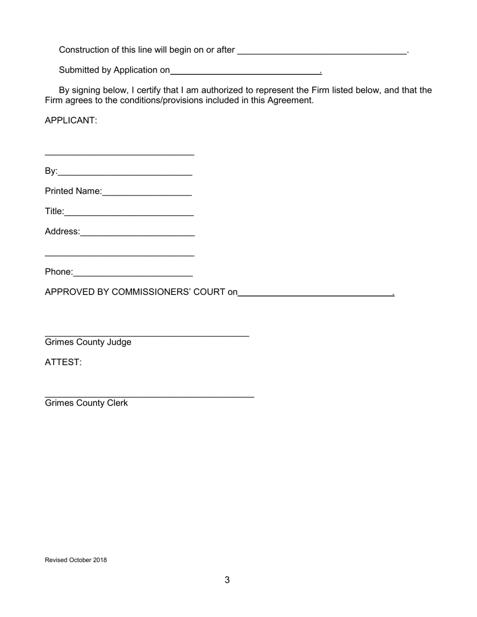 Proposed Electrical Line Installation in County Right-Of-Way - Grimes County, Texas, Page 3