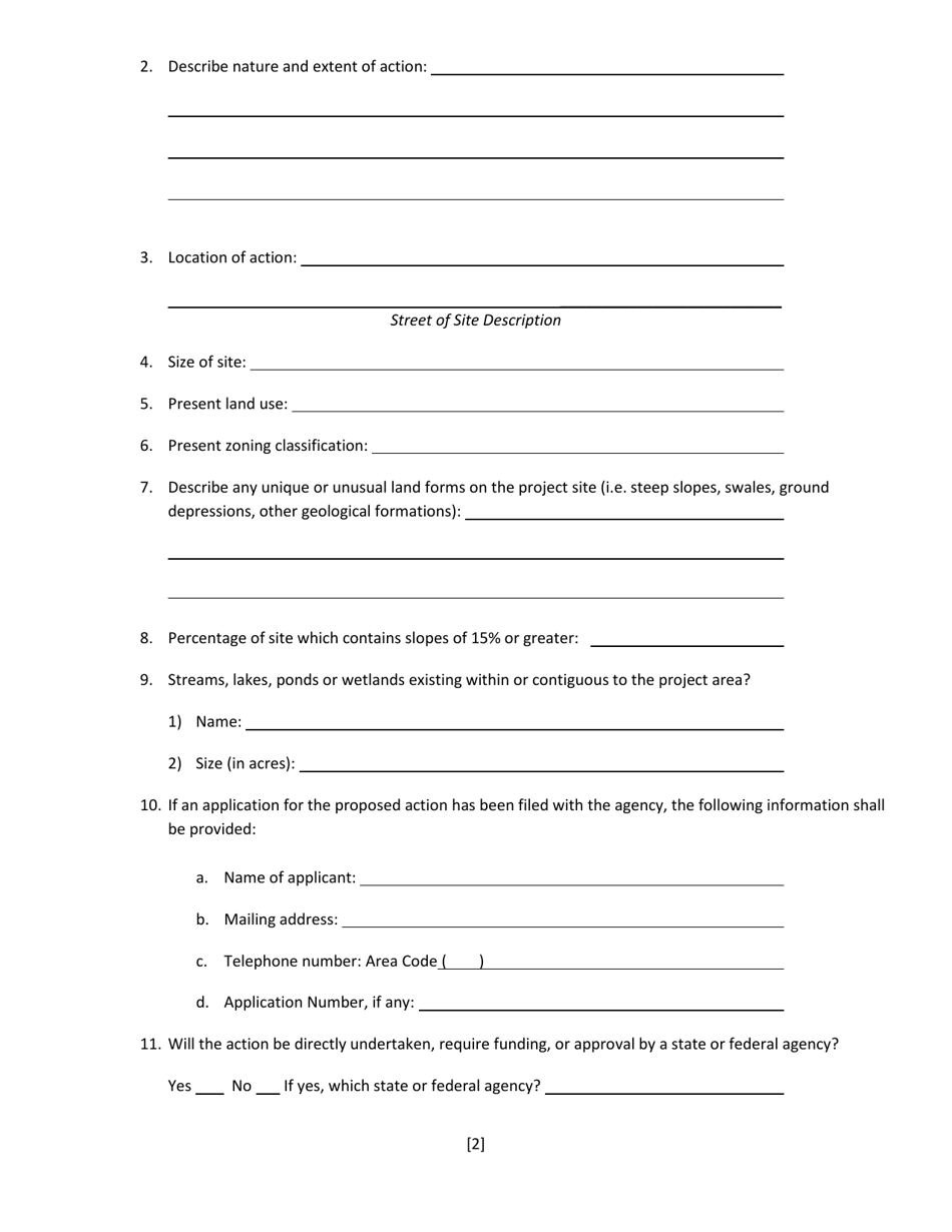 Waterfront Assessment Form - Village - Town of Clayton, New York, Page 2
