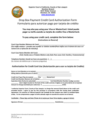 Document preview: Form Sup Ct32 Drop Box Payment Credit Card Authorization Form - County of San Joaquin, California (English/Spanish)