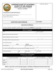 Form SJ-AD-001 Adoption Questionnaire - County of San Joaquin, California